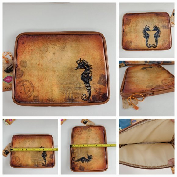 Lavishy Seahorse Tablet Sleeve Bag Carrying Case Vegan/faux leather Nylon NOS - Picture 9 of 10